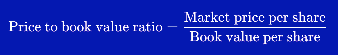 Price to Book Value Ratio Formula
